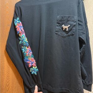 Victoria's Secret Pink Bling TROPICAL FLORAL Bling TEE HTF  2017 S Vintage